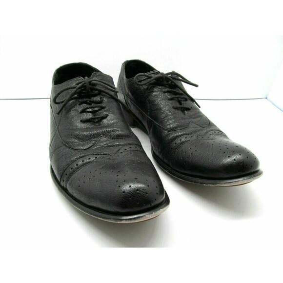Peluso Black Leather Wingtip Oxfords Mens Size US 9 EUR 40 - Picture 4 of 9